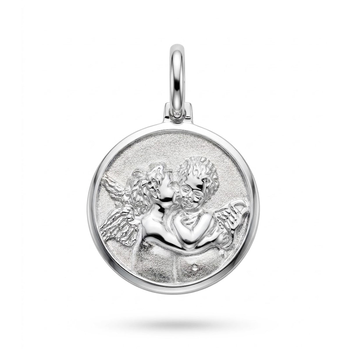 [group: small] silver cherub medallion pendant 