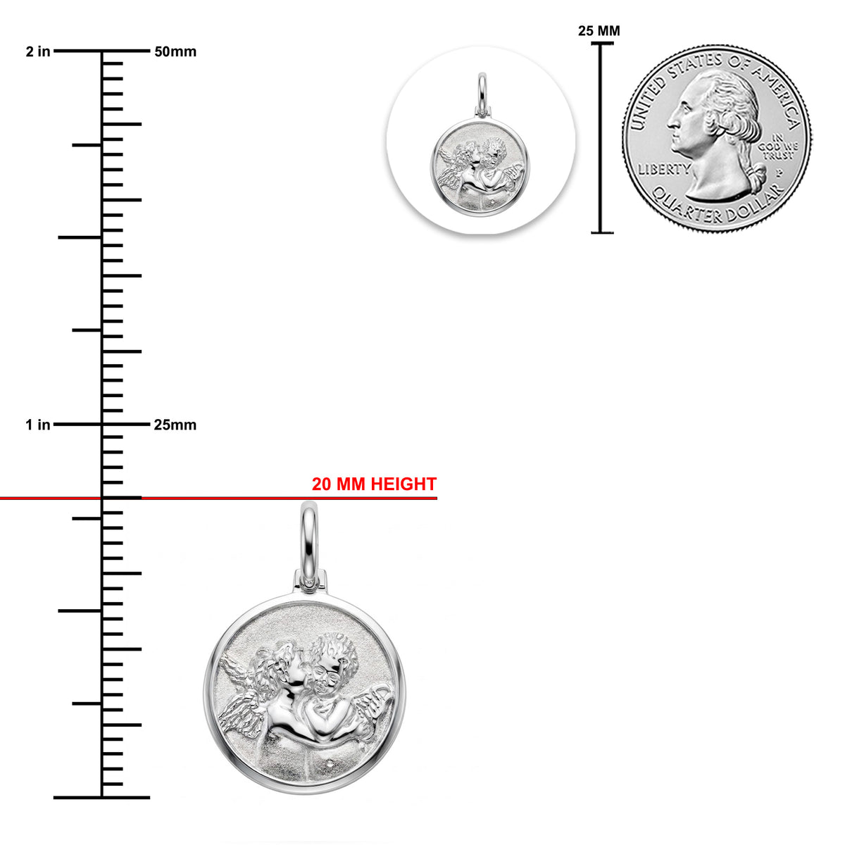 [group: small] silver cherub medallion pendant 
