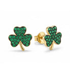 gold four leaf clover earring 