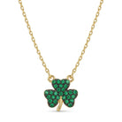 Gold plated four leaf clover necklace with cz stones 