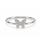 silver butterfly ring with cz stones 