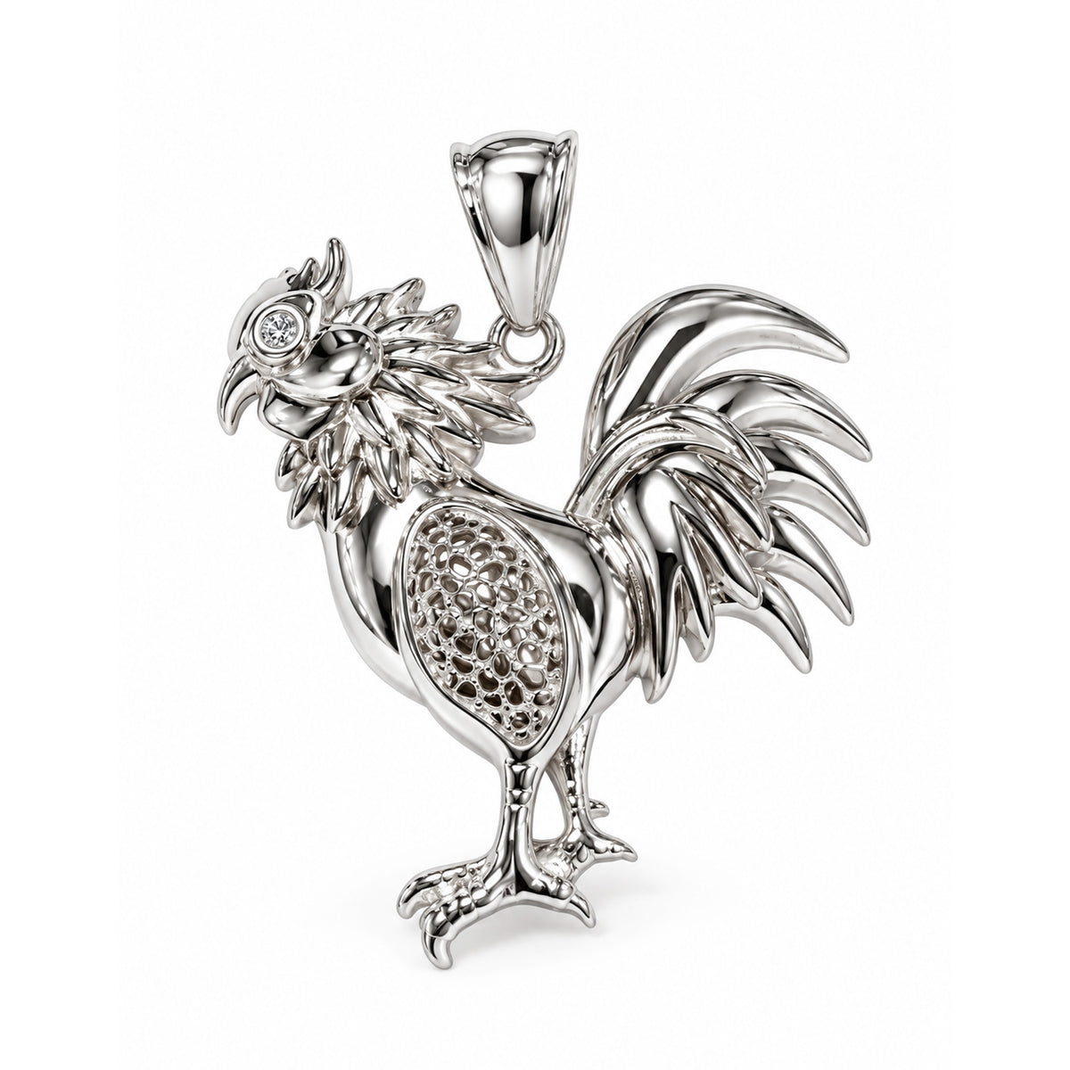 Silver Rooster Pendant