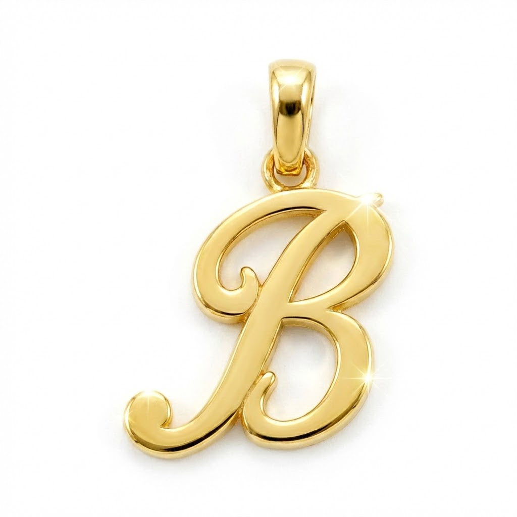 [group:b-10k-gold] Initial B Gold Pendant 