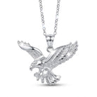 [group: silver-large] Silver eagle pendant necklace on a white background