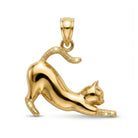 gold cat pendant made in 10 karat yellow gold 