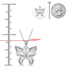 Silver butterfly Necklace  size