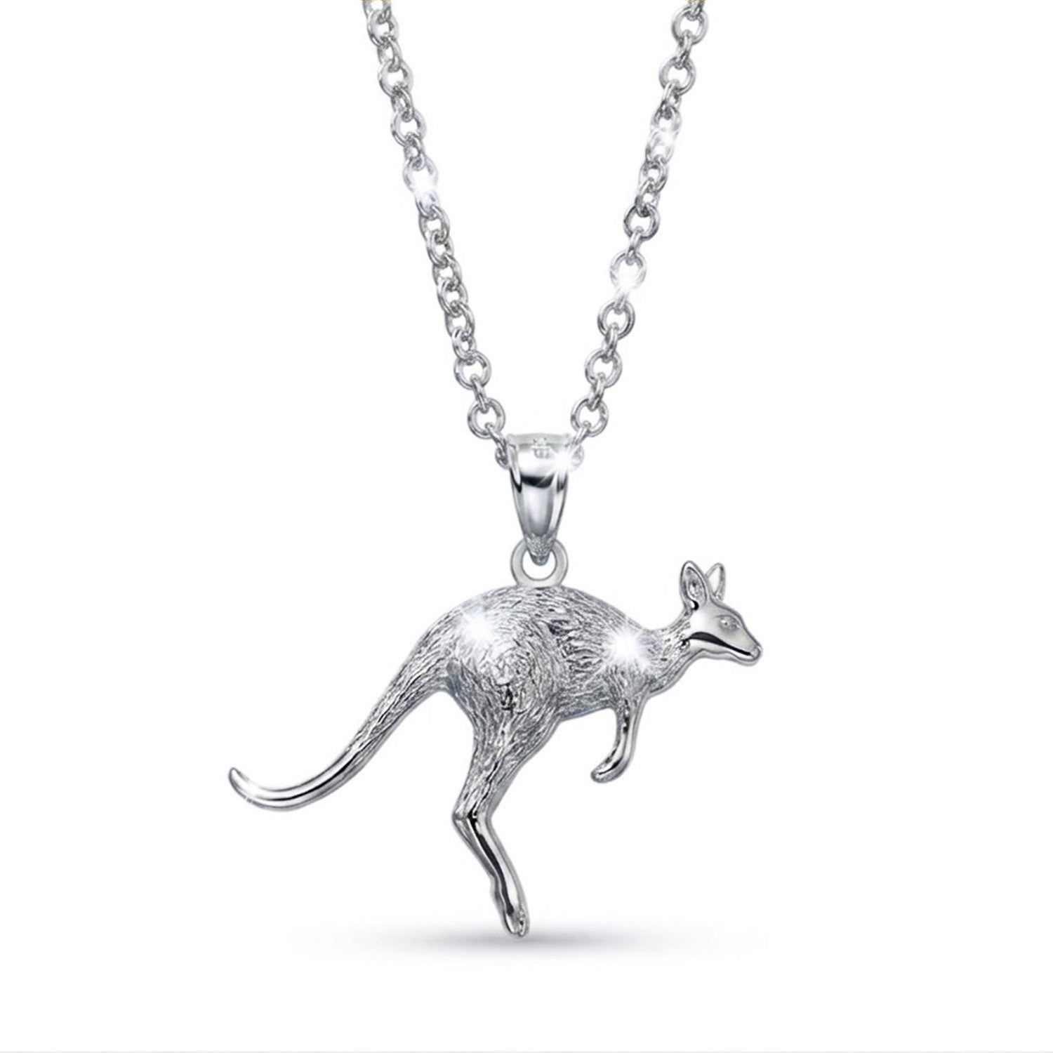 [group:silver] silver kangaroo necklace 