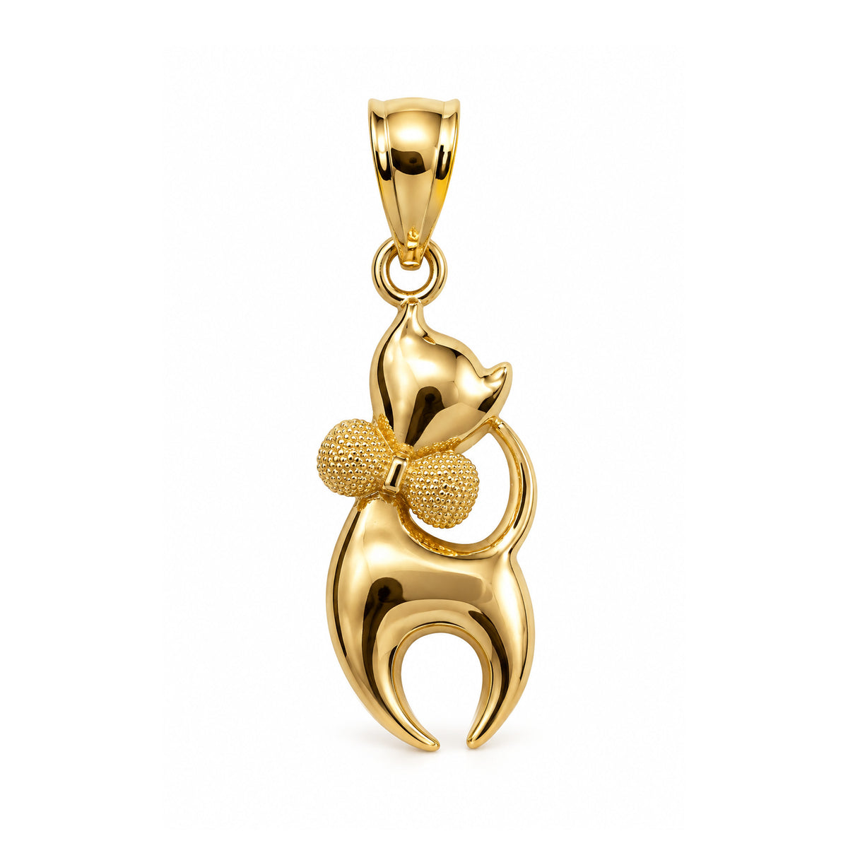 Gold cat bow charm 