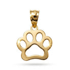 [group: small] Gold paw print pendant on a white background