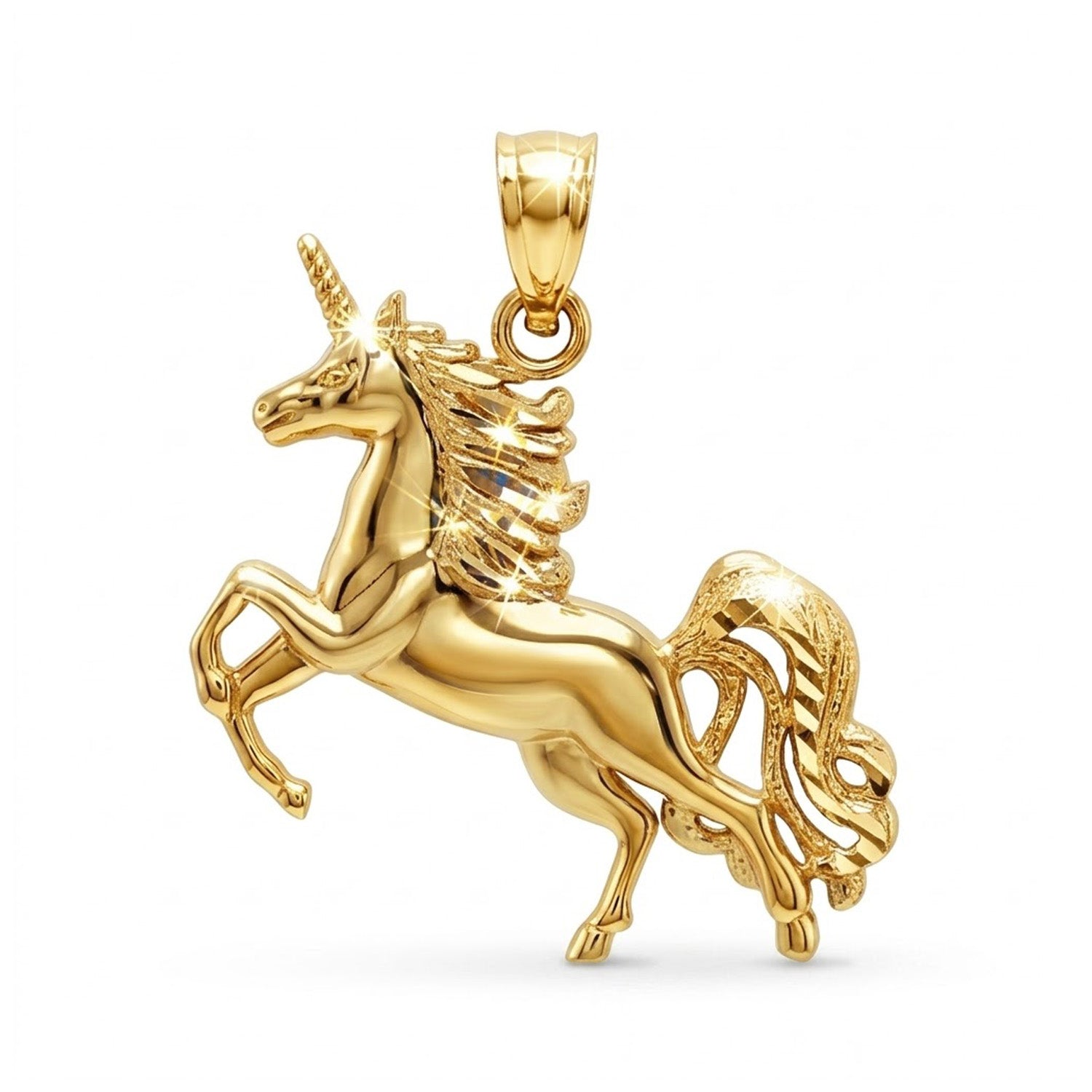 Gold unicorn pendant 