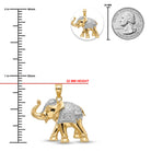 gold elephant pendant sizing chart