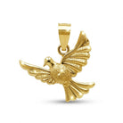 Gold dove pendant on a white background