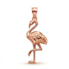 [group:rose-gold]Rose gold flamingo pendant on a white background