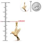 gold humminbird pendant measurements 