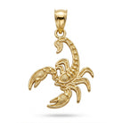 Gold scorpion pendant on a white background