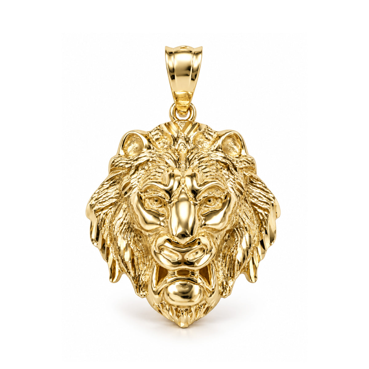 [group: small] Gold Lion's Head Pendant