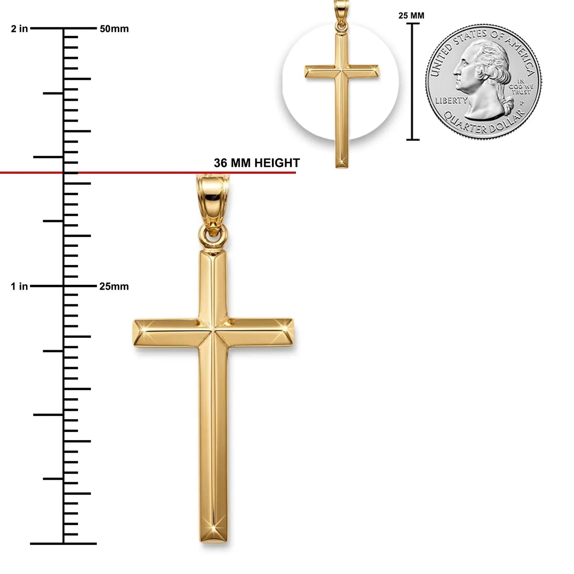 [group: 10k-gold-large] Gold Cross Pendant 