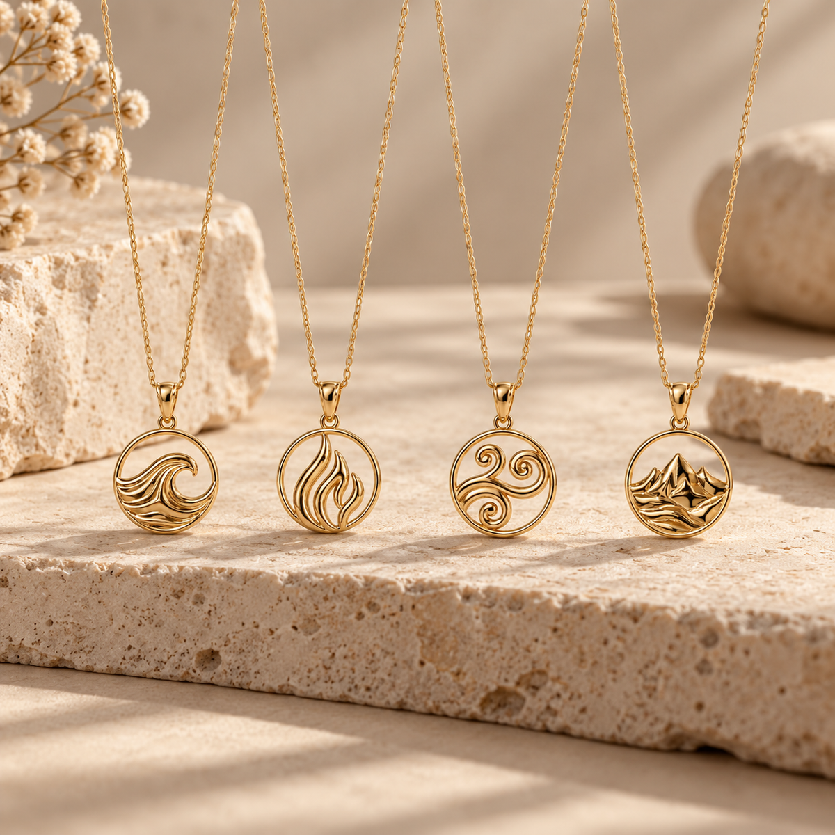 Gold Nature Element Pendant