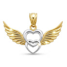 gold heart angel winged pendant 