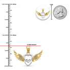 gold heart angel winged pendant 