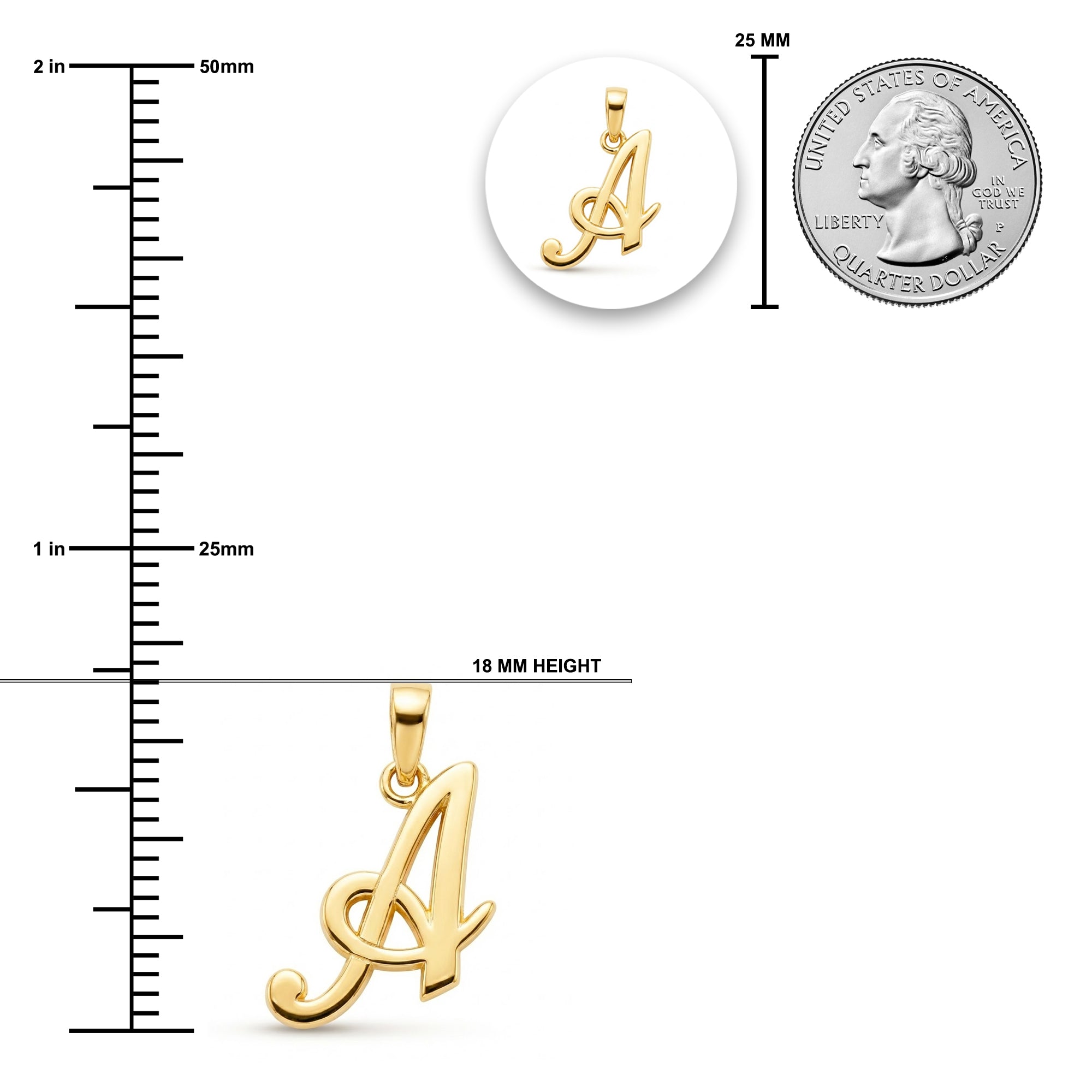 [group:a-10k-gold] Initial A Gold Pendant 