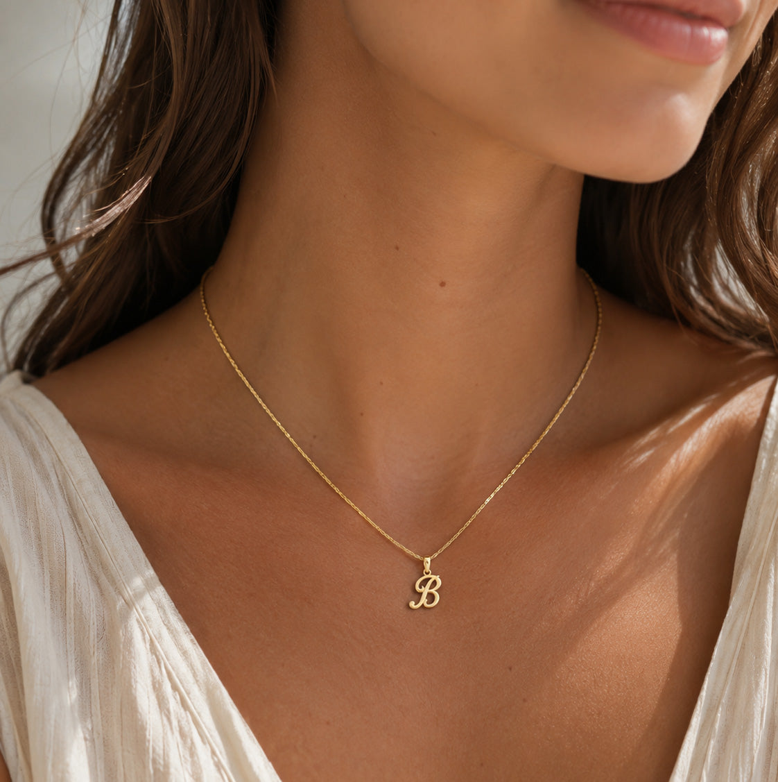 [group:b-10k-gold] Initial B Gold Pendant 