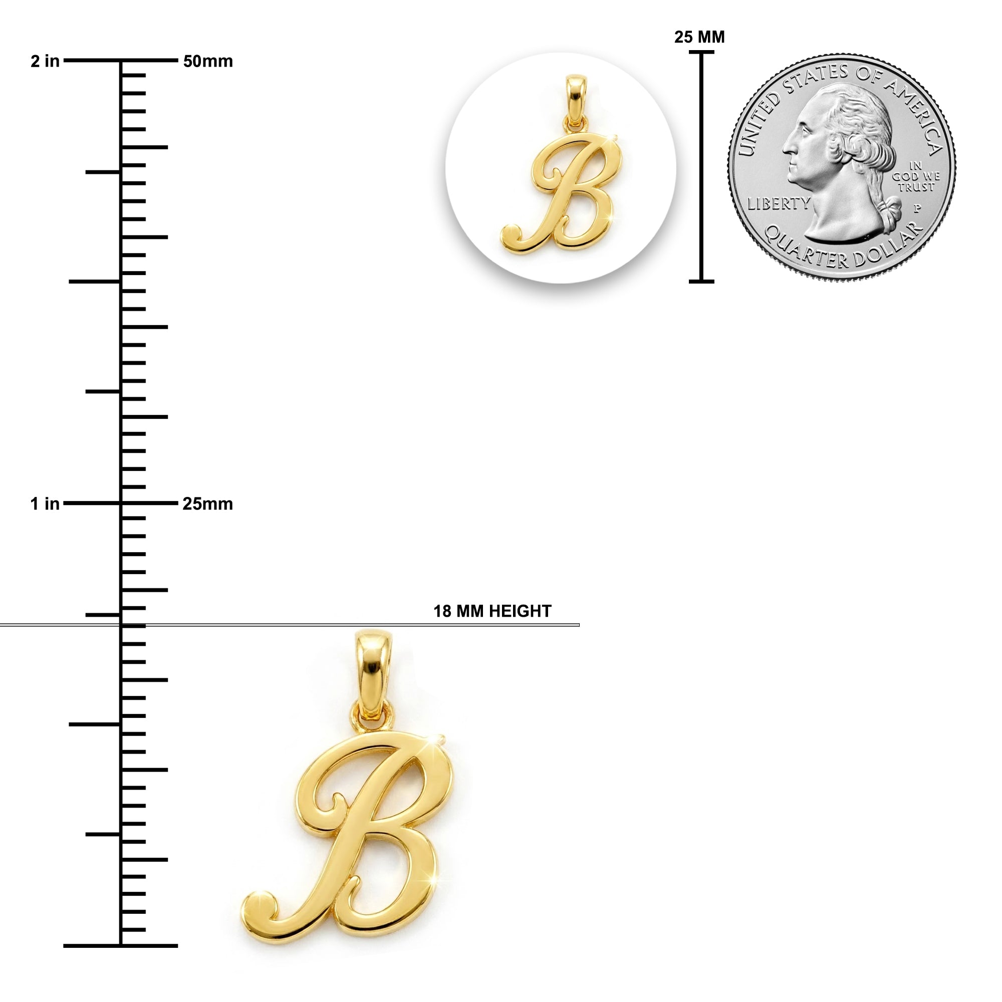[group:b-10k-gold] Initial B Gold Pendant 