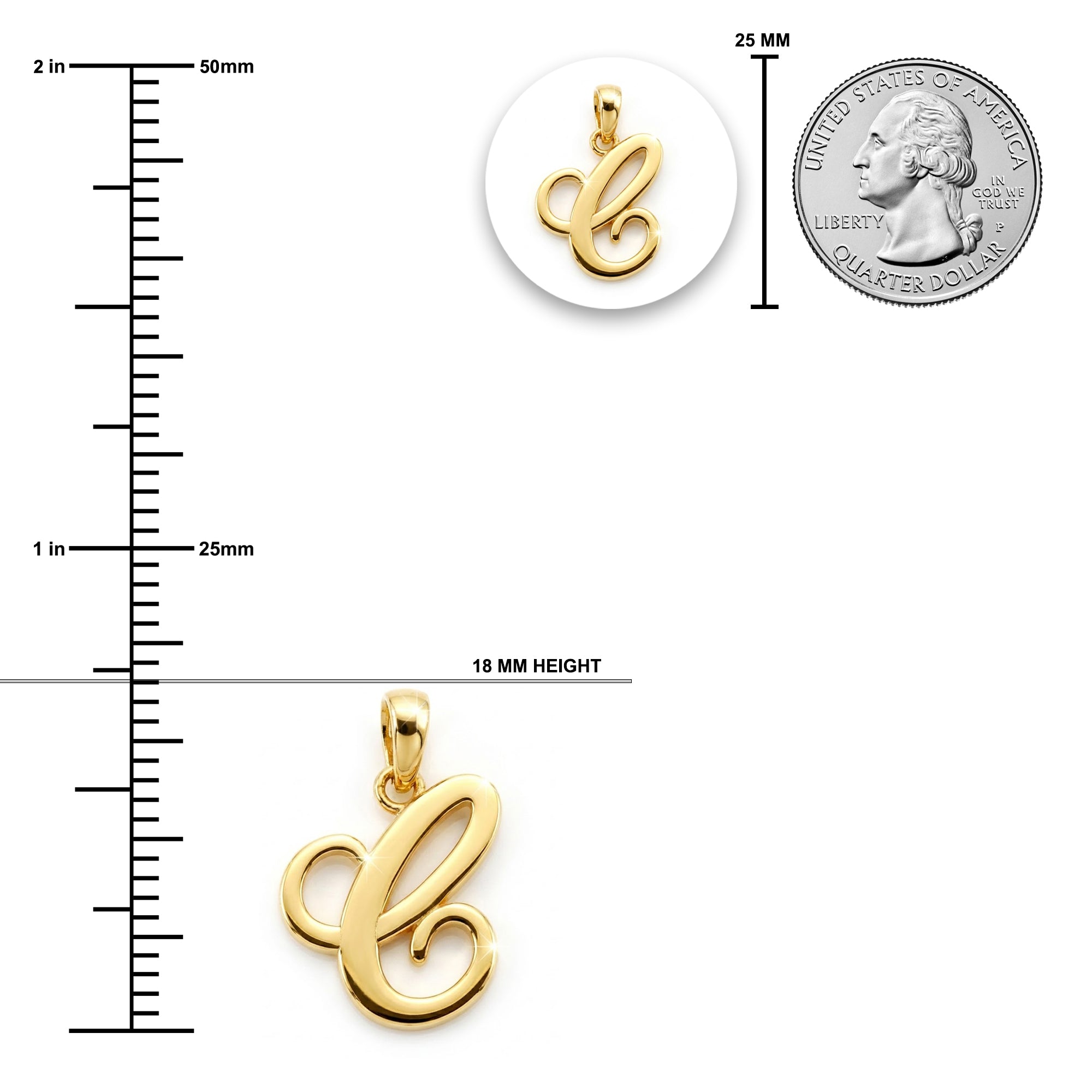 [group:c-10k-gold] Initial C Gold Pendant 