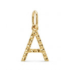 [group:a-10k-gold] Initial A Gold Pendant Front View