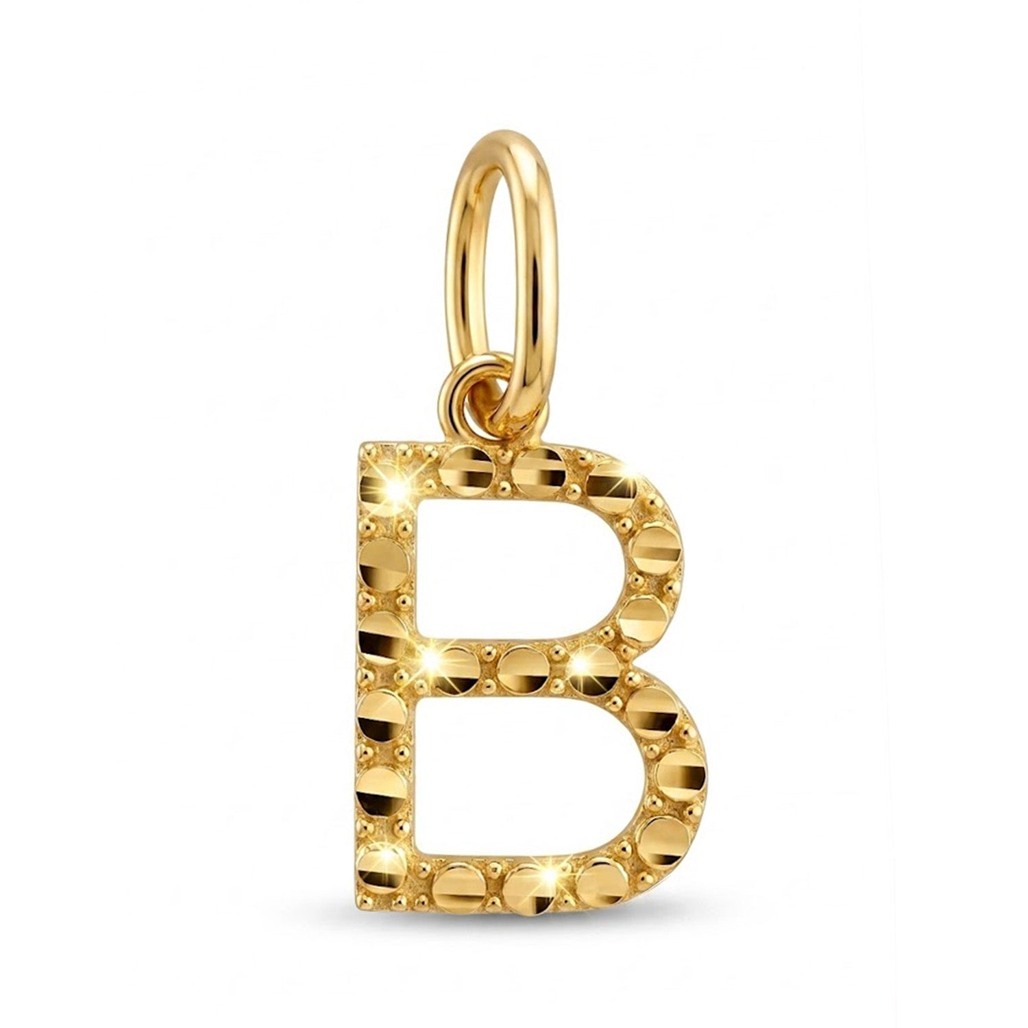 [group:b-10k-gold] Initial B Gold Pendant Front View