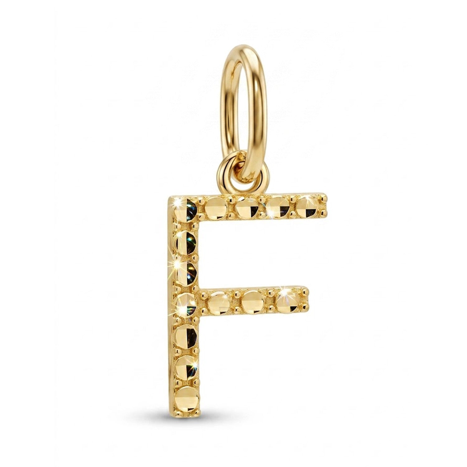 [group:f-10k-gold] Initial F Gold Pendant Front View