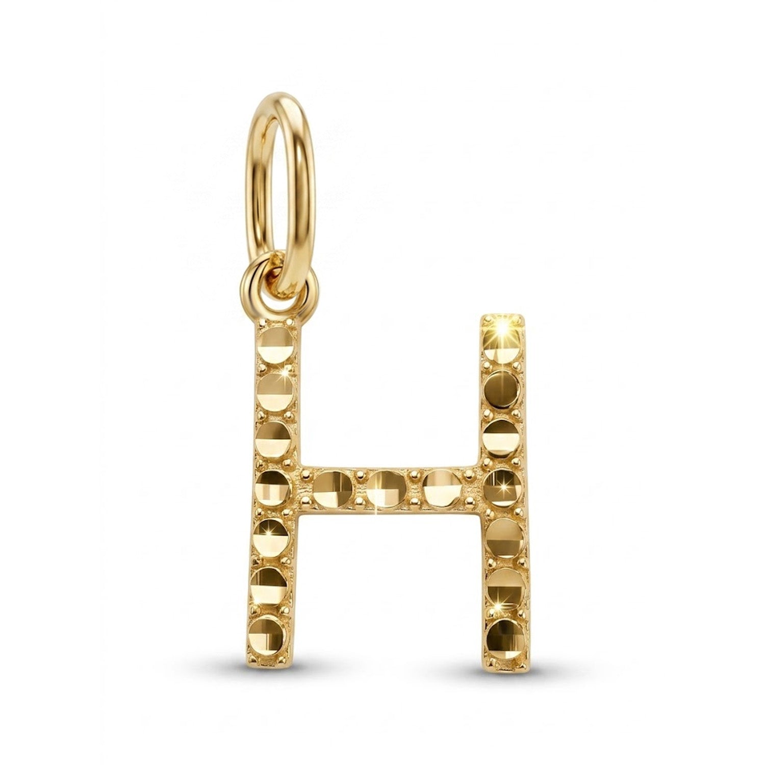 [group:H-10k-gold] Initial H Gold Pendant Front View