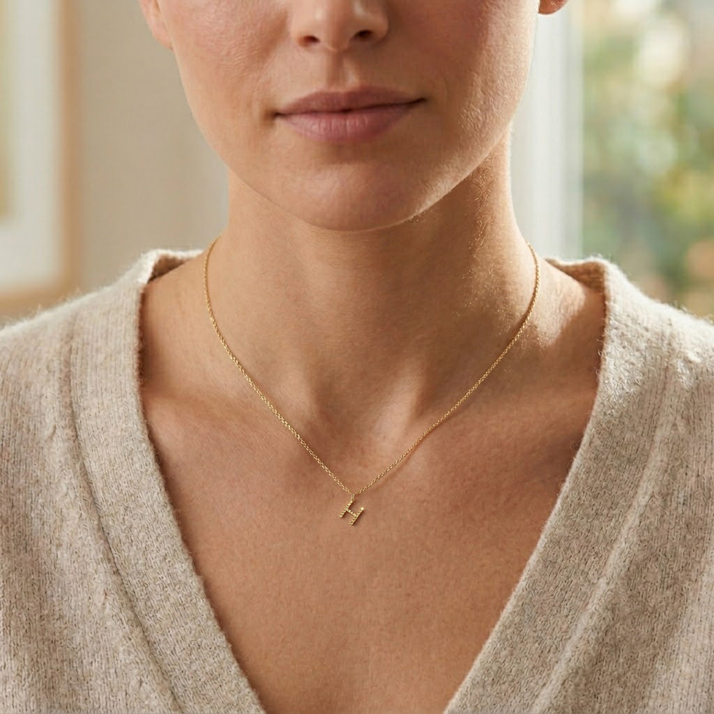 [group:h-10k-gold] Initial Pendant 