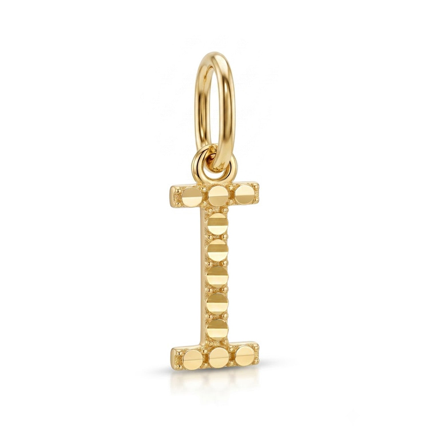 [group:i-10k-gold] Initial I Gold Pendant Front View