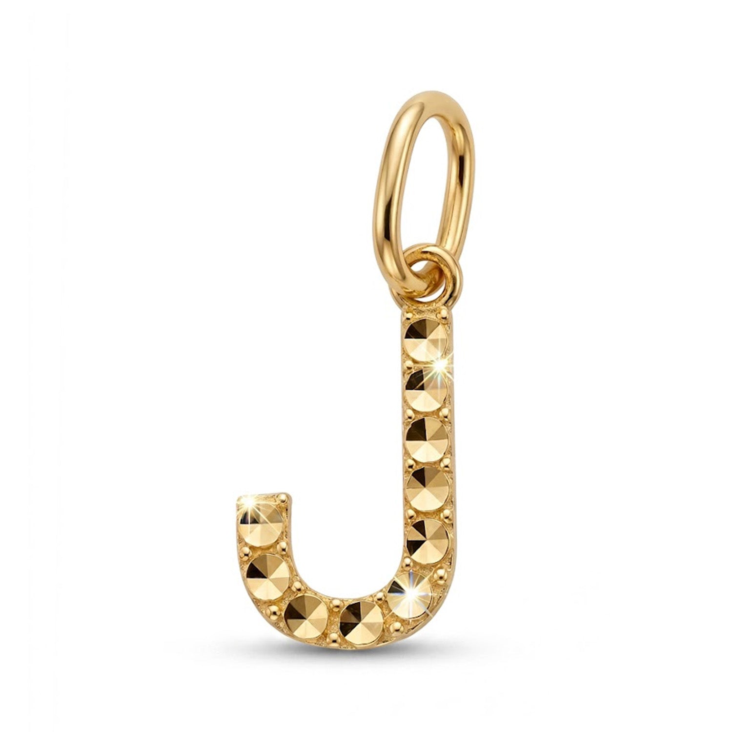 [group:j-10k-gold] Initial J Gold Pendant Front View