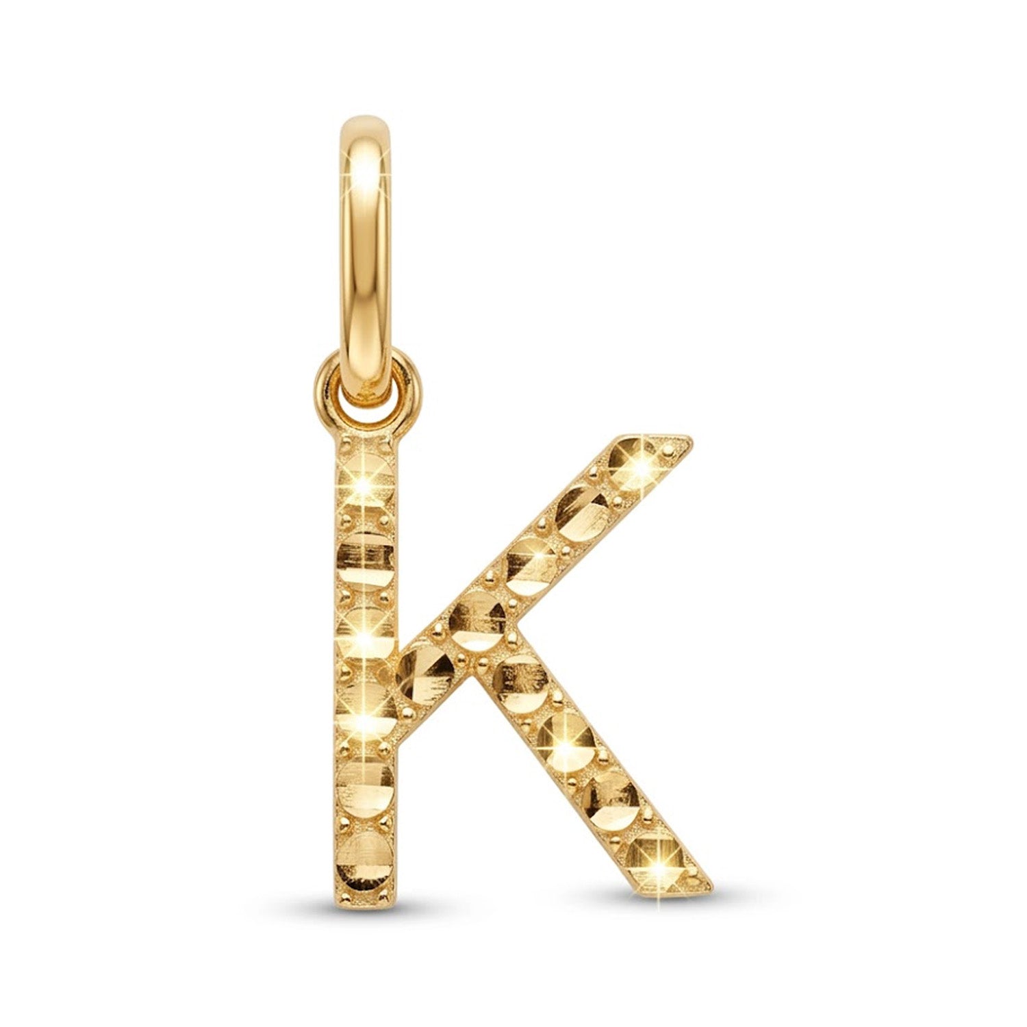 [group:k-10k-gold] Initial K Gold Pendant Front View