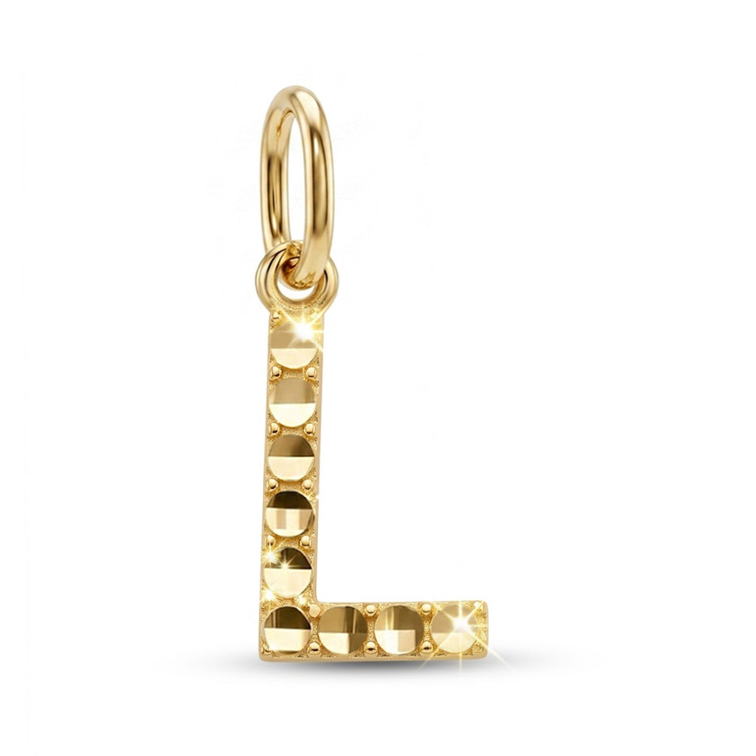 [group:L-10k-gold] Initial L Gold Pendant Front View