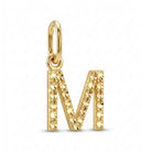 [group:m-10k-gold] Initial M Gold Pendant Front View