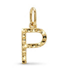 [group:p-10k-gold] Initial P Gold Pendant Front View