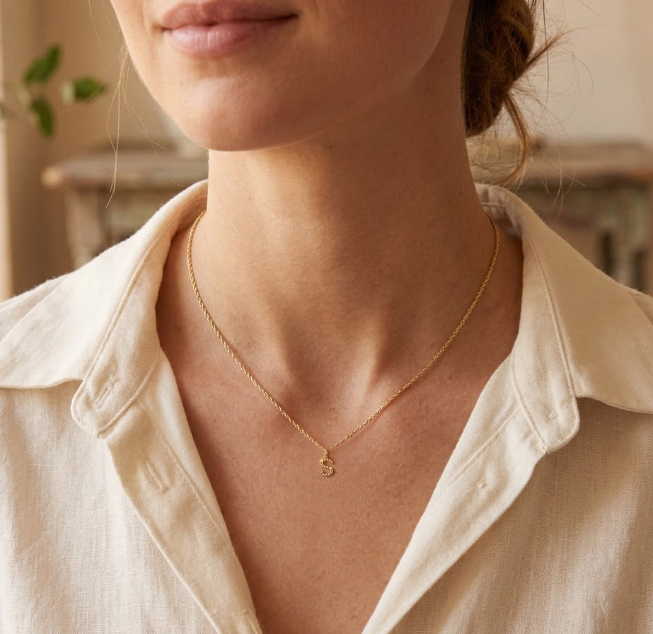 [group:s-10k-gold] Initial Pendant 