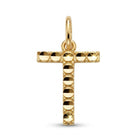 [group:t-10k-gold] Initial T Gold Pendant Front View