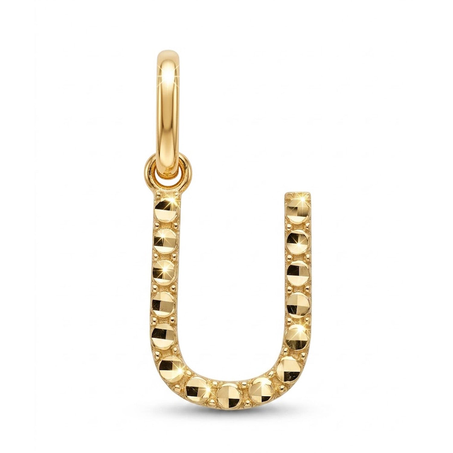 [group:u-10k-gold] Initial U Gold Pendant Front View