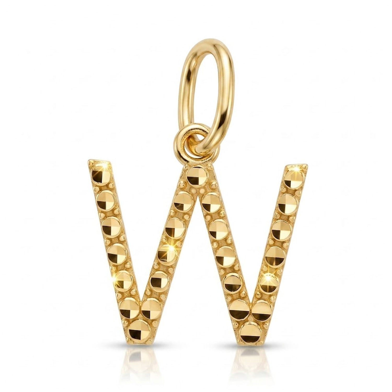 [group:v-10k-gold] Initial V Gold Pendant Front View