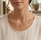 [group:rose-gold] Rose Gold Awareness Ribbon Pendant  Model 