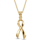 [group:gold-plated] Gold Plated Awareness Ribbon Necklace  