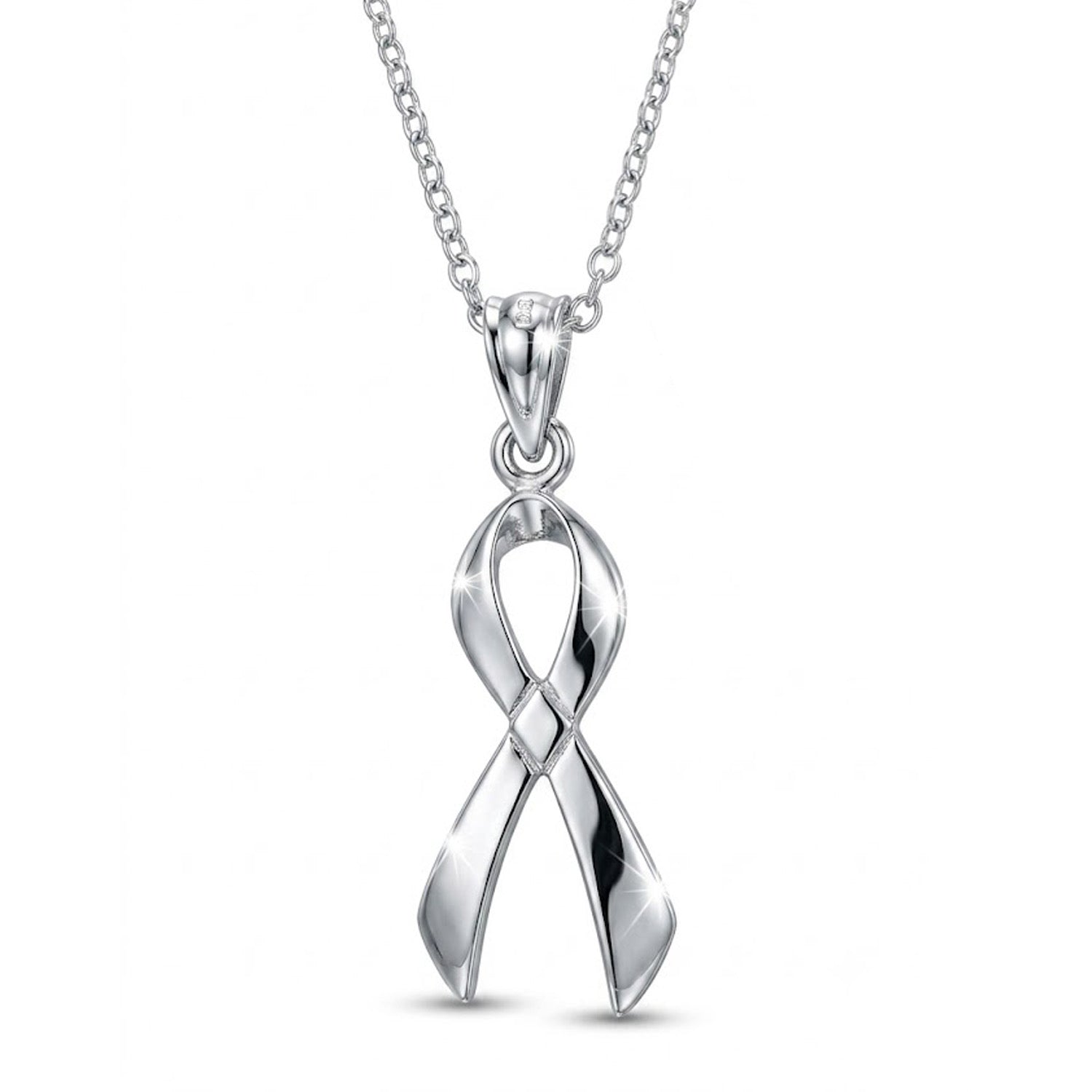 [group:silver] Silver Awareness Ribbon Necklace  