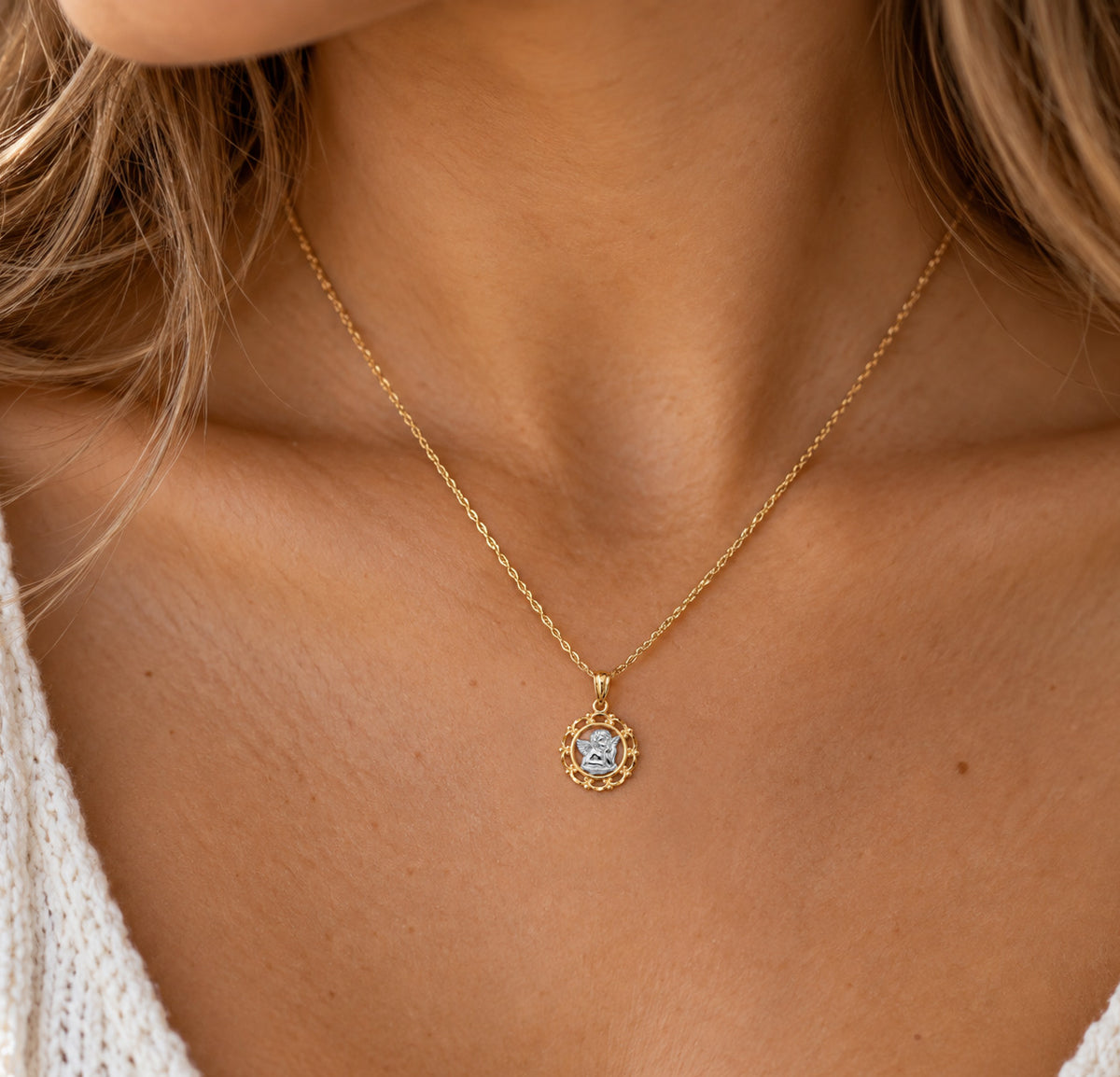 Gold Cherub Pendant