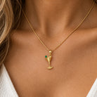 gold martini drink pendant on gold rope chain 