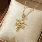 [group: 10k-gold]  Gold Registered Nurse Pendant with rope chain 