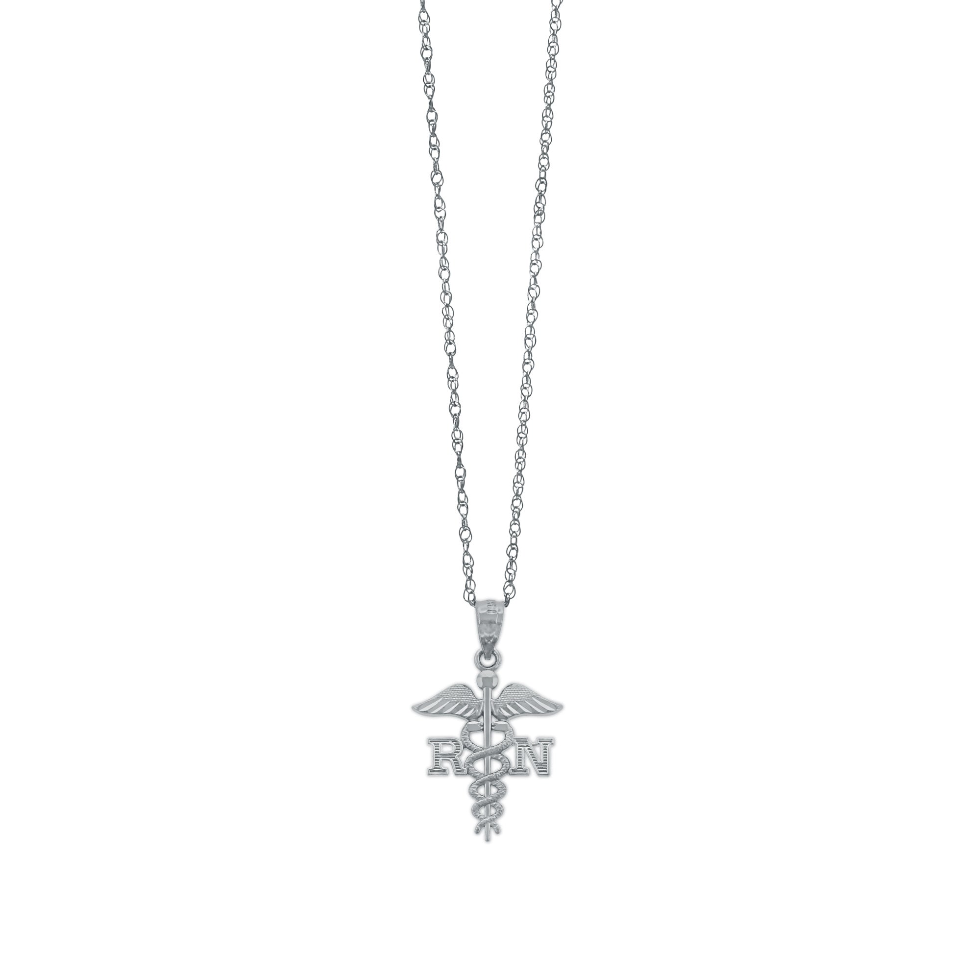 [group:silver] Silver Registered Nurse Necklace 